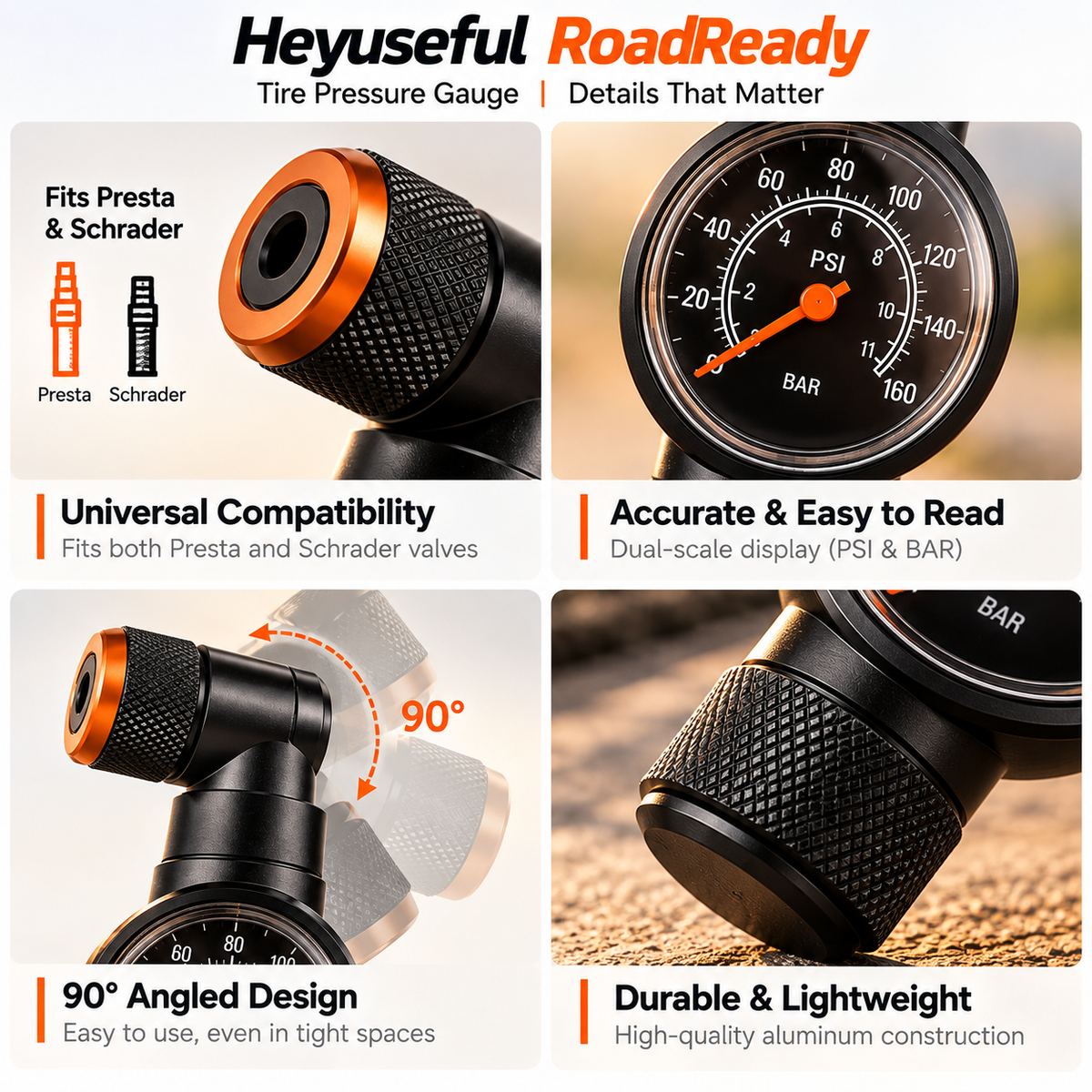 Heyuseful RoadReady Tire Pressure Gauge