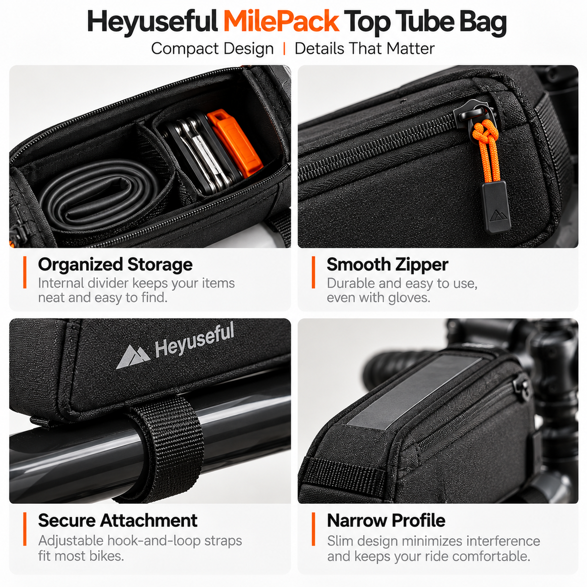 Heyuseful MilePack Top Tube Bag