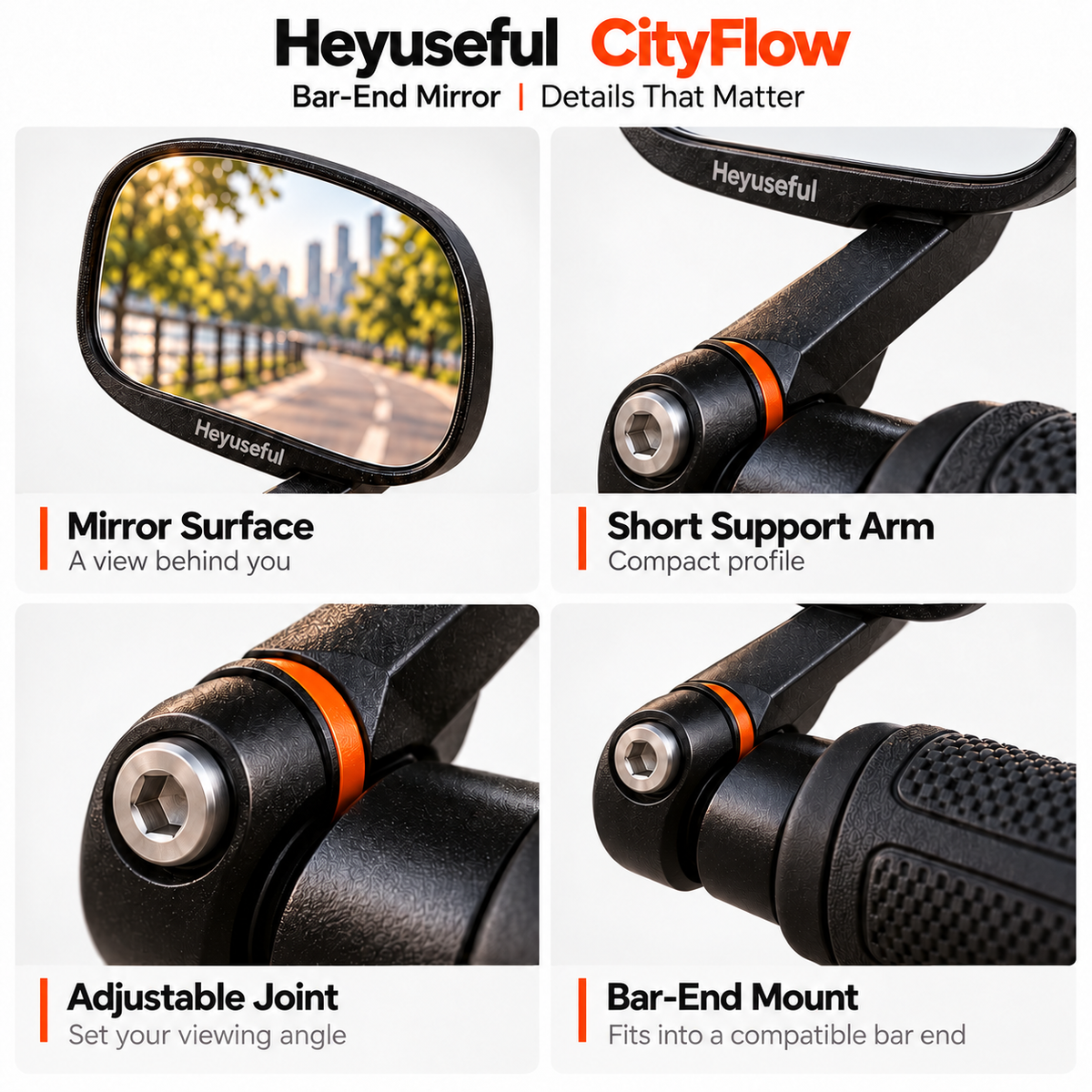 Heyuseful CityFlow Bar-End Mirror