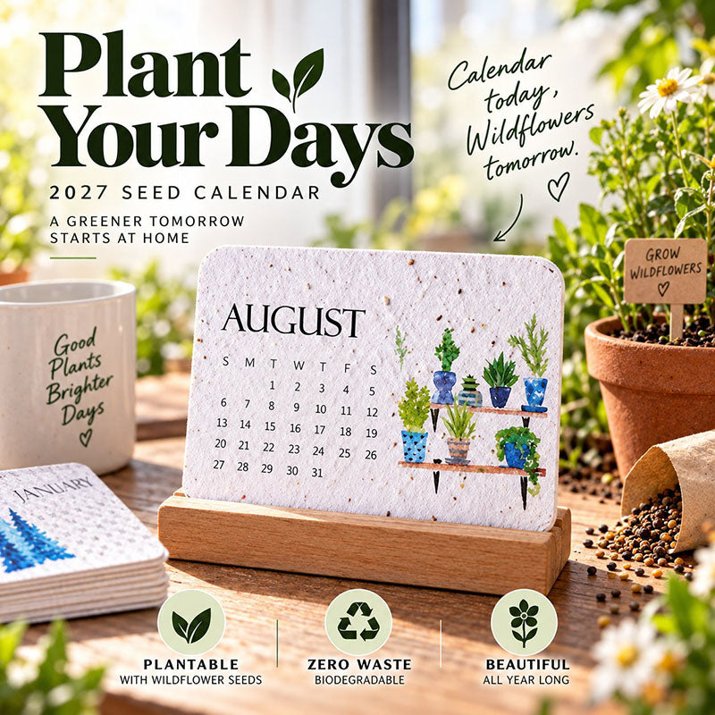 🇺🇸 🌱 2027 Plantable Desk Calendar — A Little Art. A New Beginning. 📅
