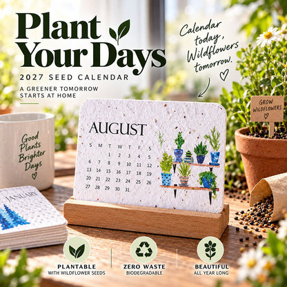 🇺🇸 🌱 2027 Plantable Desk Calendar — A Little Art. A New Beginning. 📅