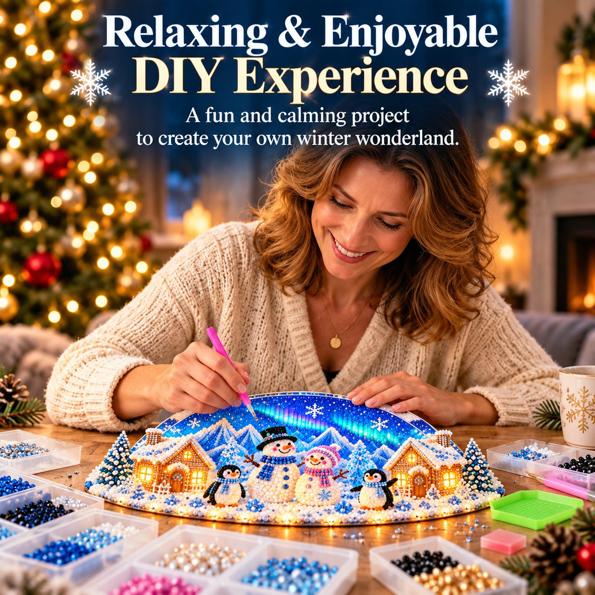 ❄️ DIY Winter Wonderland with Rhinestones & Pearl-Like Accents