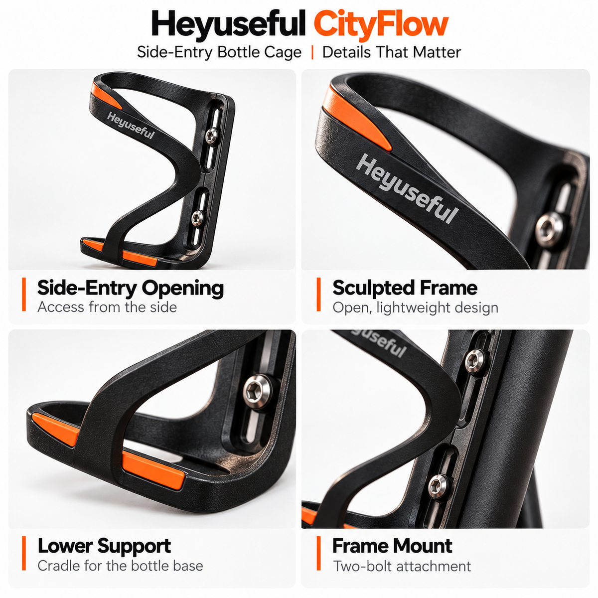 Heyuseful CityFlow Side-Entry Bottle Cage