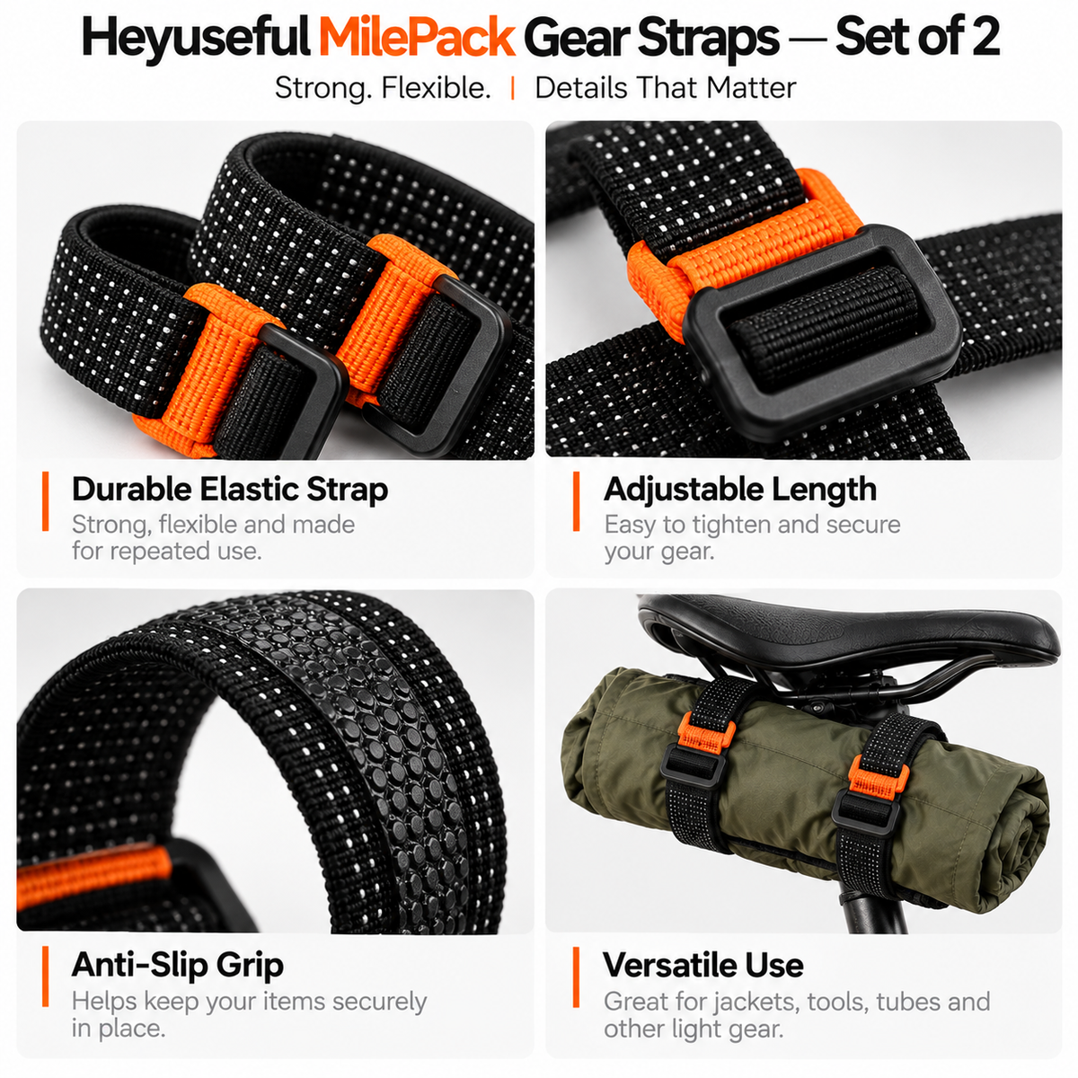 Heyuseful MilePack Gear Straps — Set of 2