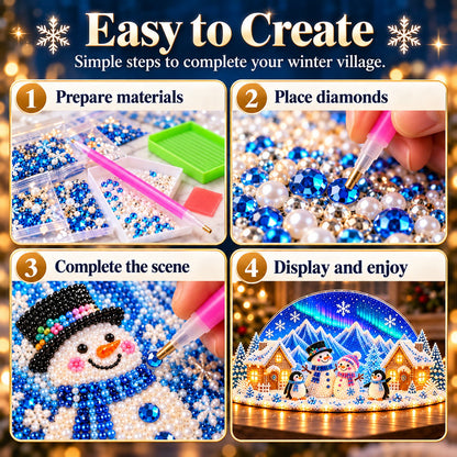 ❄️ DIY Winter Wonderland with Rhinestones & Pearl-Like Accents