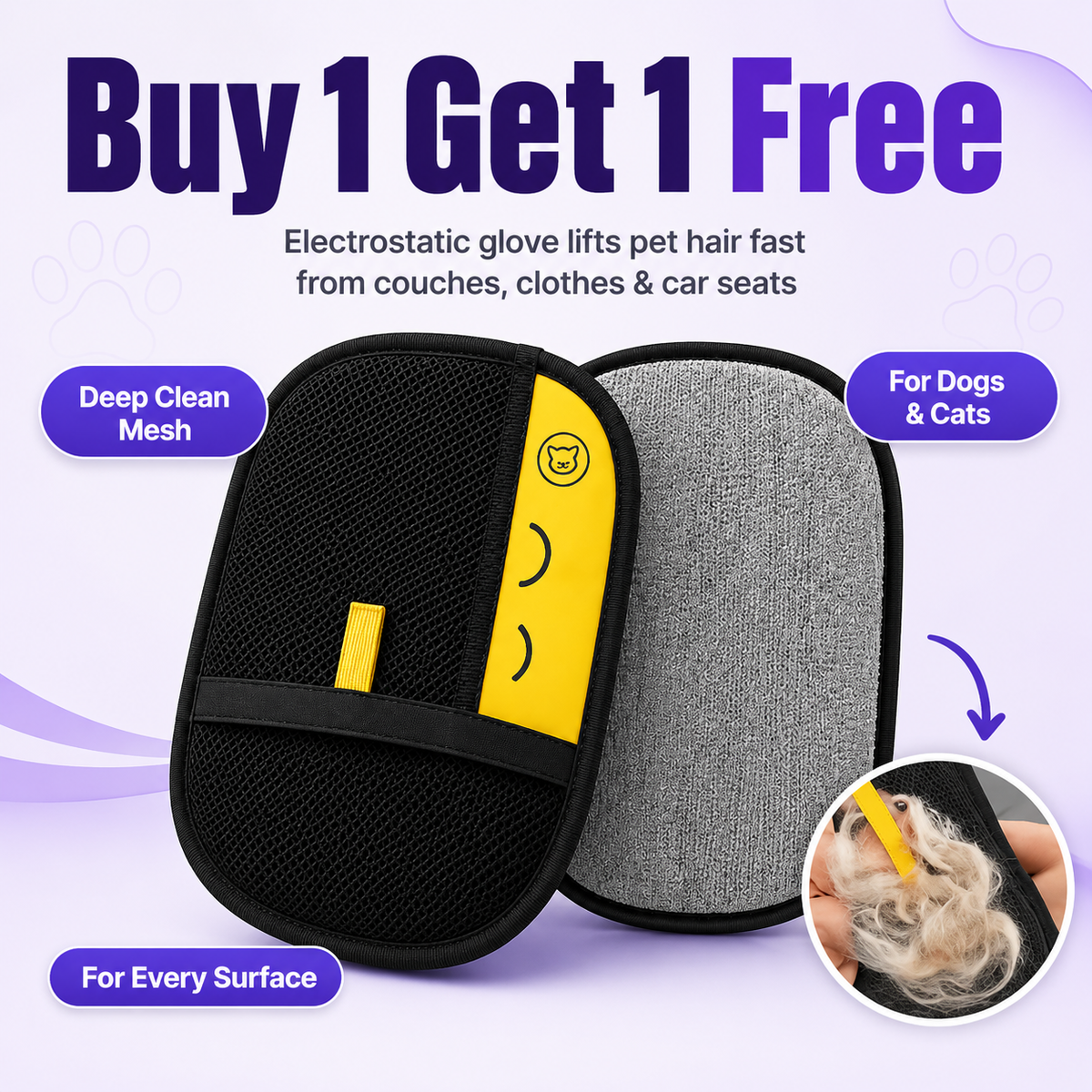 🐾Last Day 80% OFF🐶🐱Pet Grooming Gloves - Buy 1 Get 1 Free