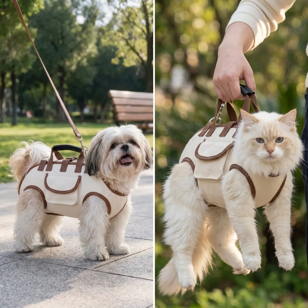 LuckySong® Multifunctional Pet Backpack with Strap for Cats & Dogs 🐾