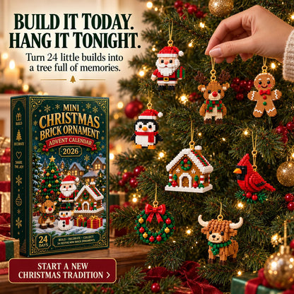 ⏳ Last day to save 80% – 🎄 24-Day Mini Christmas Ornament Advent Calendar | 24 unique festive buildable designs with hanging loops—perfect for decorating Christmas trees, wreaths, and holiday displays 🧱
