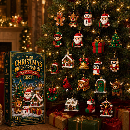 ⏳ Last day to save 80% – 🎄 24-Day Mini Christmas Ornament Advent Calendar | 24 unique festive buildable designs with hanging loops—perfect for decorating Christmas trees, wreaths, and holiday displays 🧱