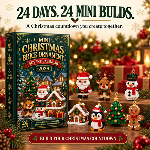 ⏳ Last day to save 80% – 🎄 24-Day Mini Christmas Ornament Advent Calendar | 24 unique festive buildable designs with hanging loops—perfect for decorating Christmas trees, wreaths, and holiday displays 🧱