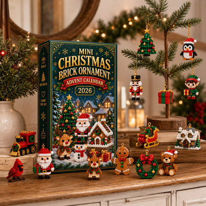 ⏳ Last day to save 80% – 🎄 24-Day Mini Christmas Ornament Advent Calendar | 24 unique festive buildable designs with hanging loops—perfect for decorating Christmas trees, wreaths, and holiday displays 🧱